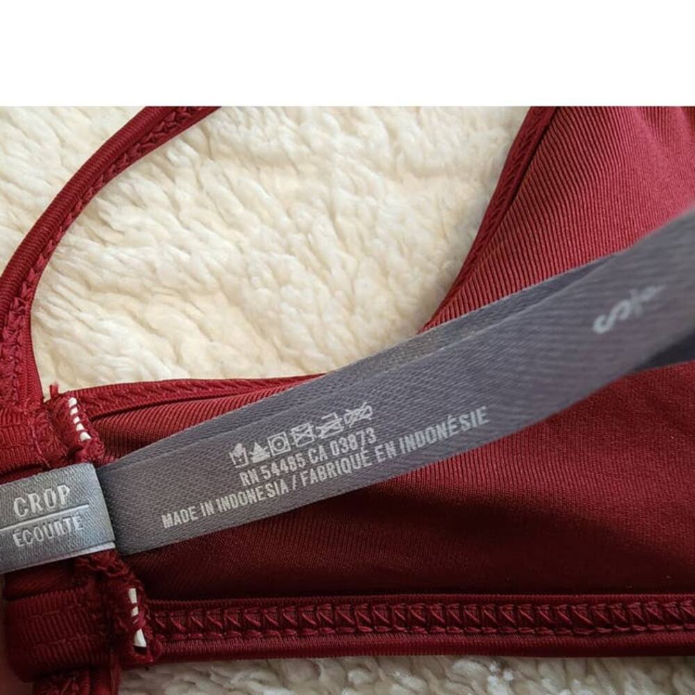 Aerie High Neck Bikini Crop Top Wine Burgundy Size Small - Picture 5 of 11